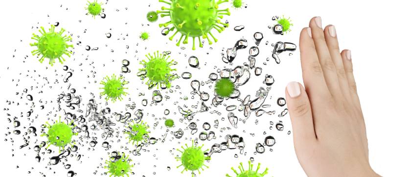 l'acqua ozonizzata elimina i batteri dalle superfici e dai tessuti